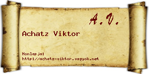 Achatz Viktor névjegykártya